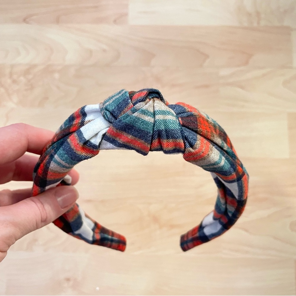 J. Crew flannel knot headband